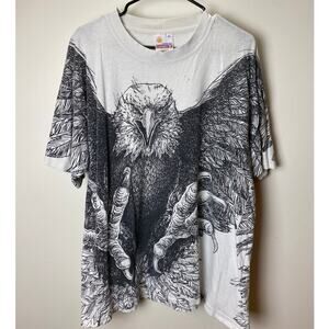 Vintage 90s Eagle All Over Print AOP - XL California Solar Tee